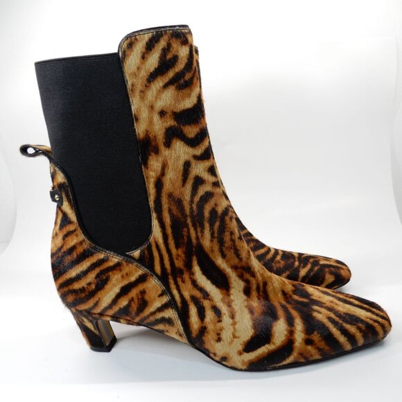 Sam Edelman Margo Ankle Boots Bootie Size 7.5 Kitten Heel Animal Calf Hair NEW - Picture 5 of 16